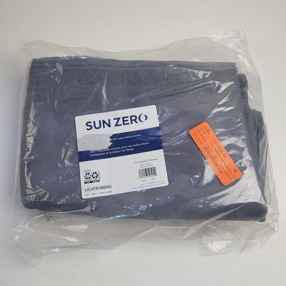 NEW Sun Zero 54 x 95 One Grommet curtain panel 'Chrome' #CT30